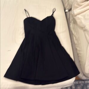 Zara Black and White Cocktail Mini Dress Sweetheart Neckline
